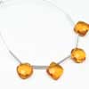 Citrine Quartz Faceted Square Beads 2 Matching Pair and Size 8mm approx. Hydro quartz is synthetic man made quartz. It is created in different different colors and shapes.